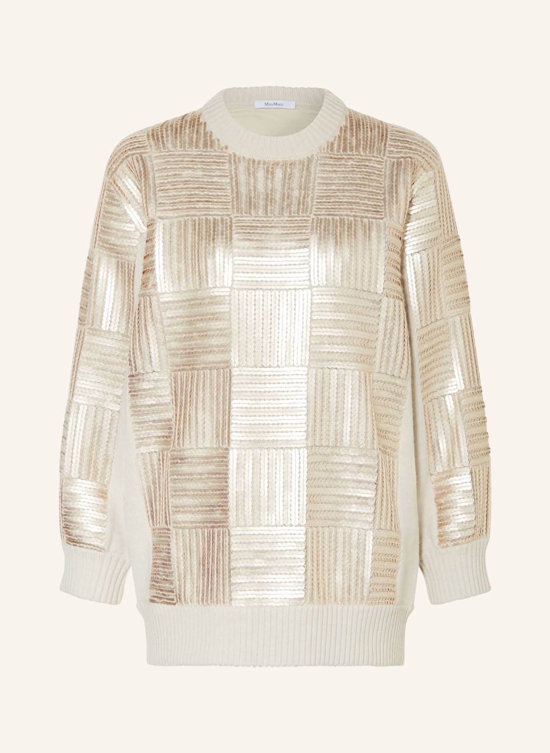 Max Mara Pullover Piovra Mit Pailletten beige von Max Mara