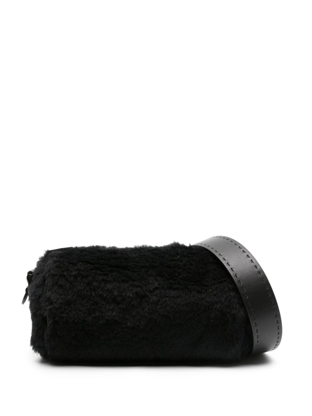 Max Mara Teddy Roll camel hair shoulder bag - Black von Max Mara