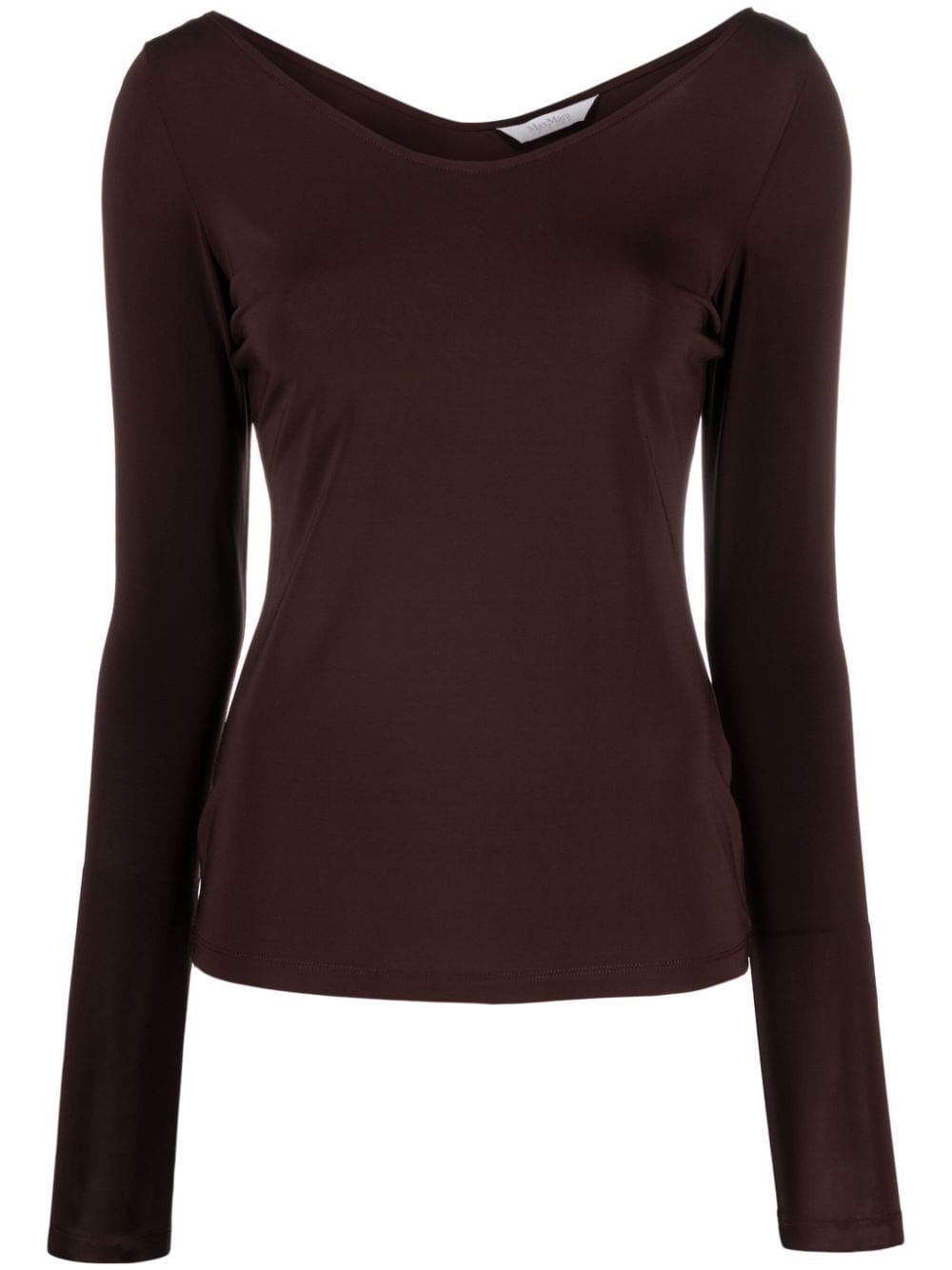 Max Mara U-neck long-sleeve T-shirt - Brown von Max Mara