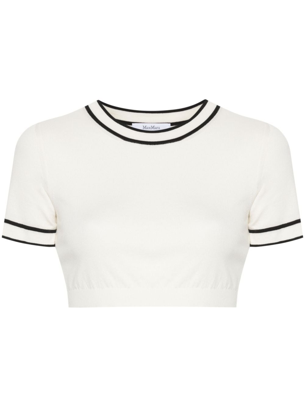 Max Mara Uscio fine-knit crop top - White von Max Mara