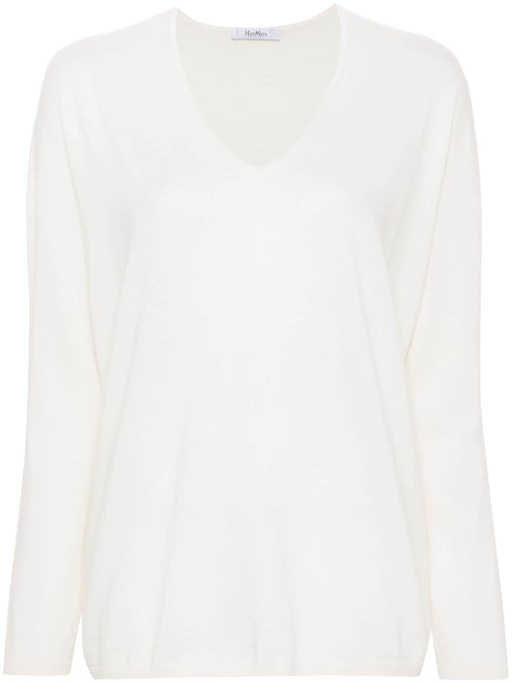 Max Mara V-neck cashmere jumper - White von Max Mara