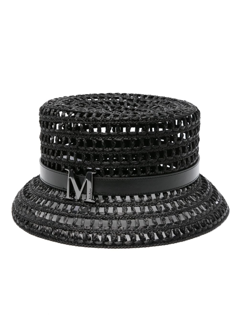 Max Mara belt-detail interwoven bucket hat - Black von Max Mara