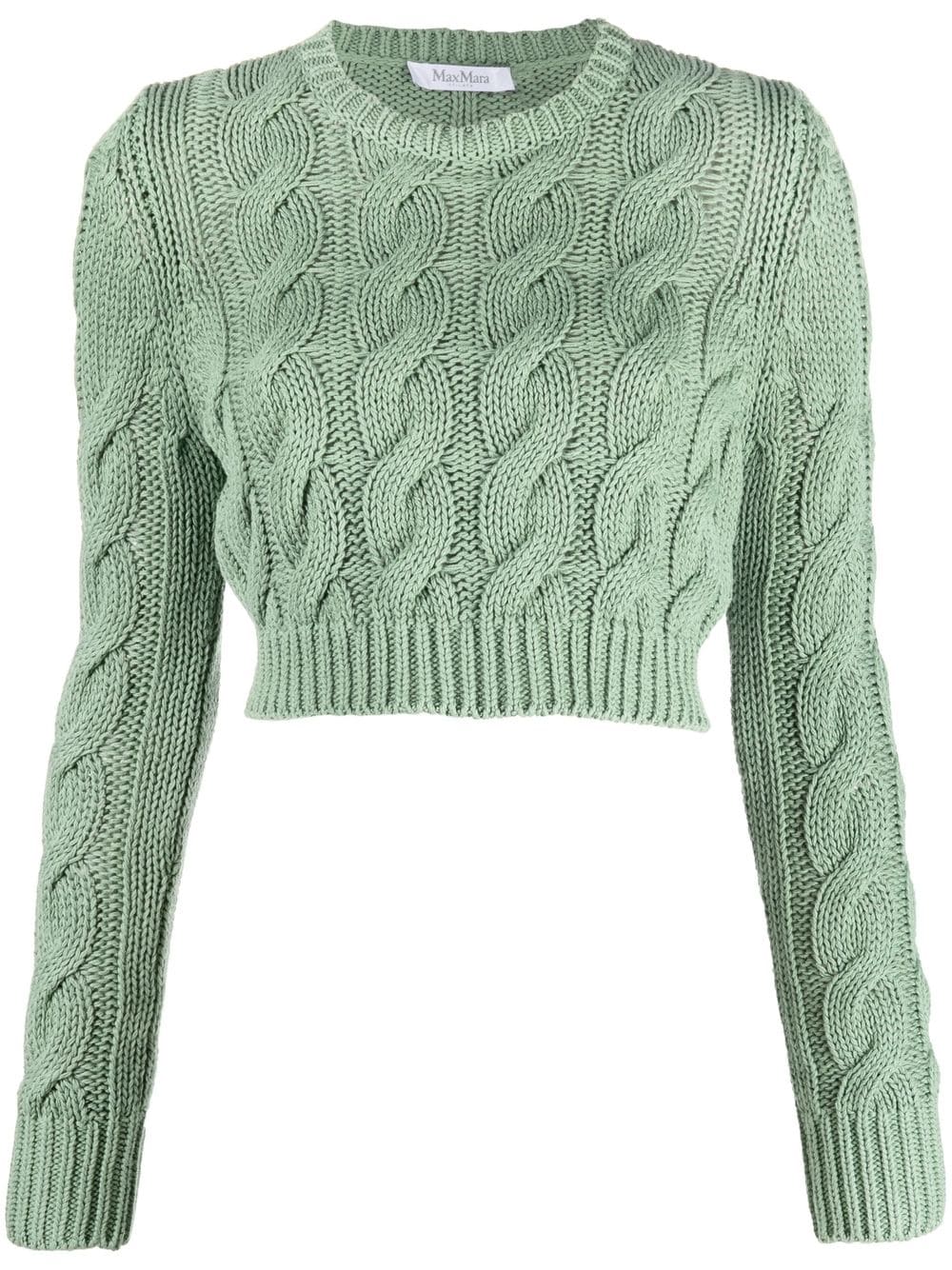 Max Mara cable-knit cropped top - Green von Max Mara