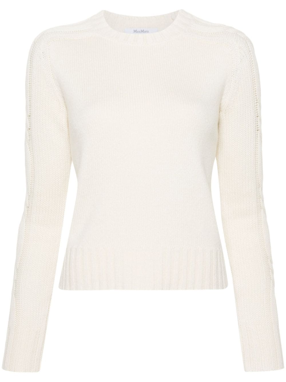 Max Mara cable-knit-detail cashmere jumper - Neutrals von Max Mara