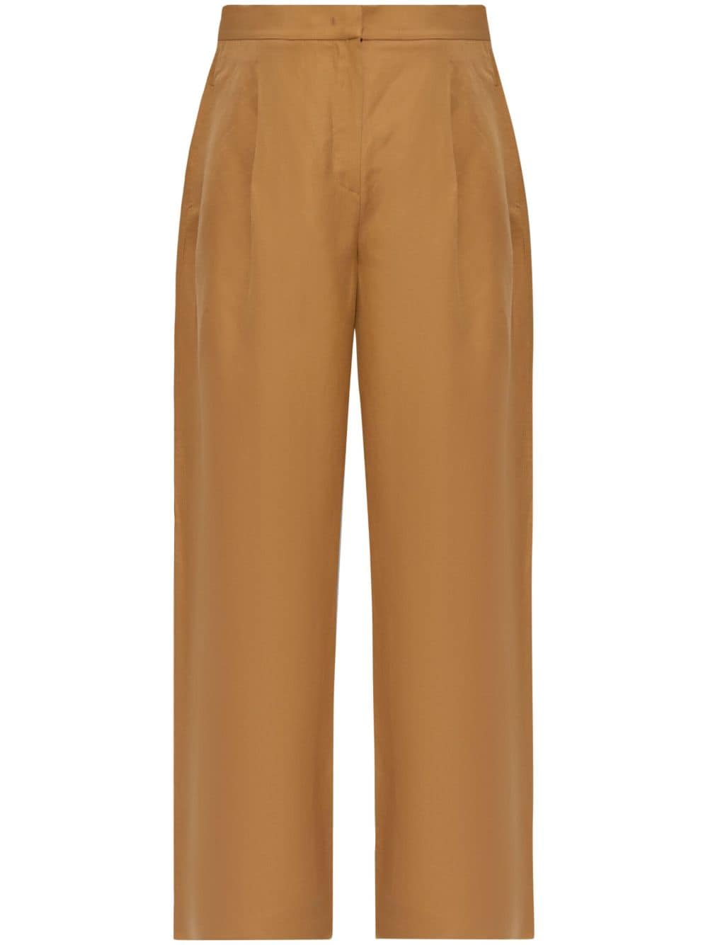 Max Mara concealed-fastening linen-blend trousers - Brown von Max Mara