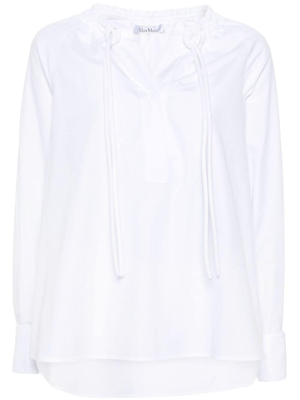 Max Mara cotton-poplin lace-up shirt - White von Max Mara