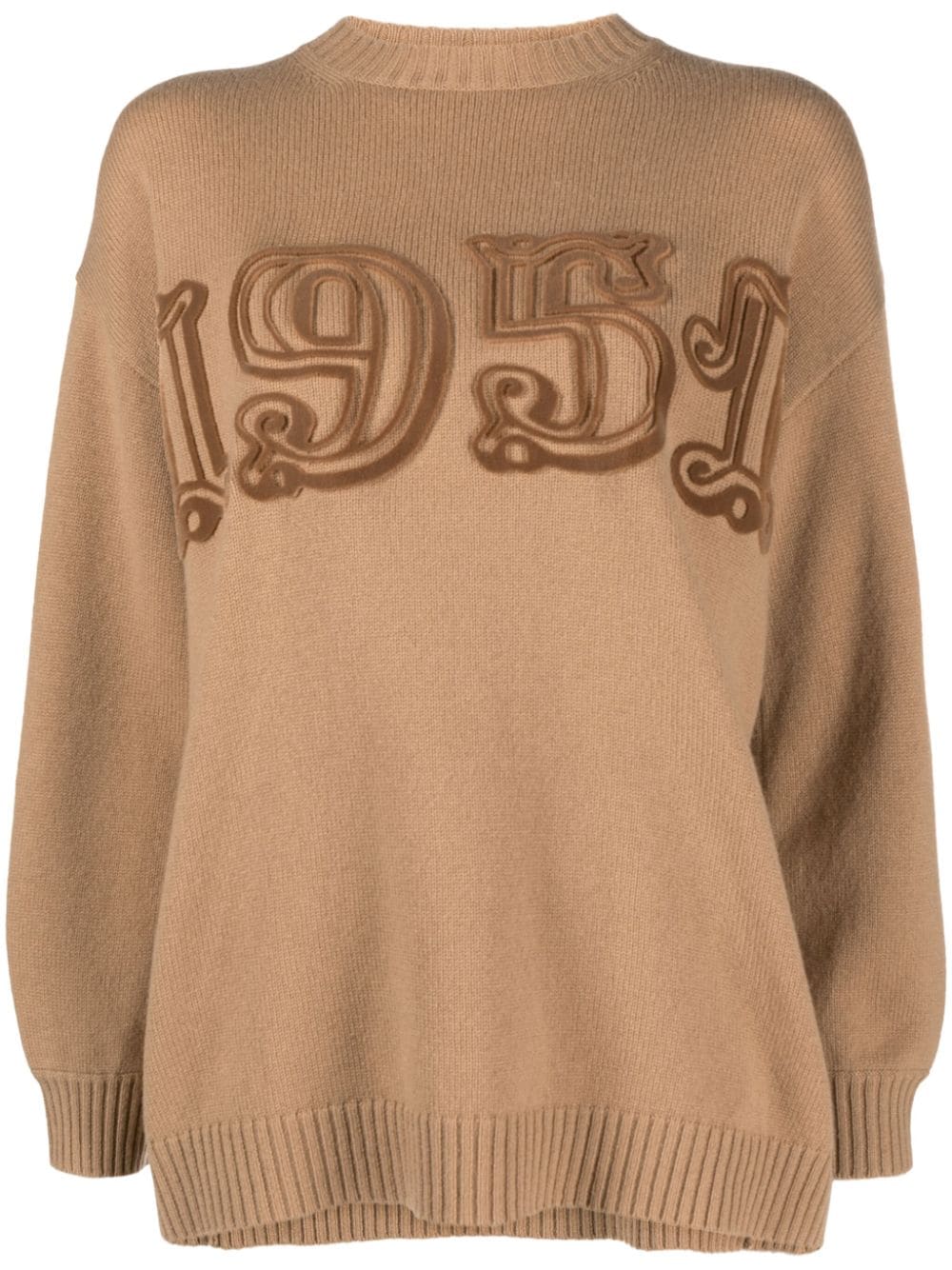 Max Mara crew-neck wool-cashmere blend jumper - Brown von Max Mara