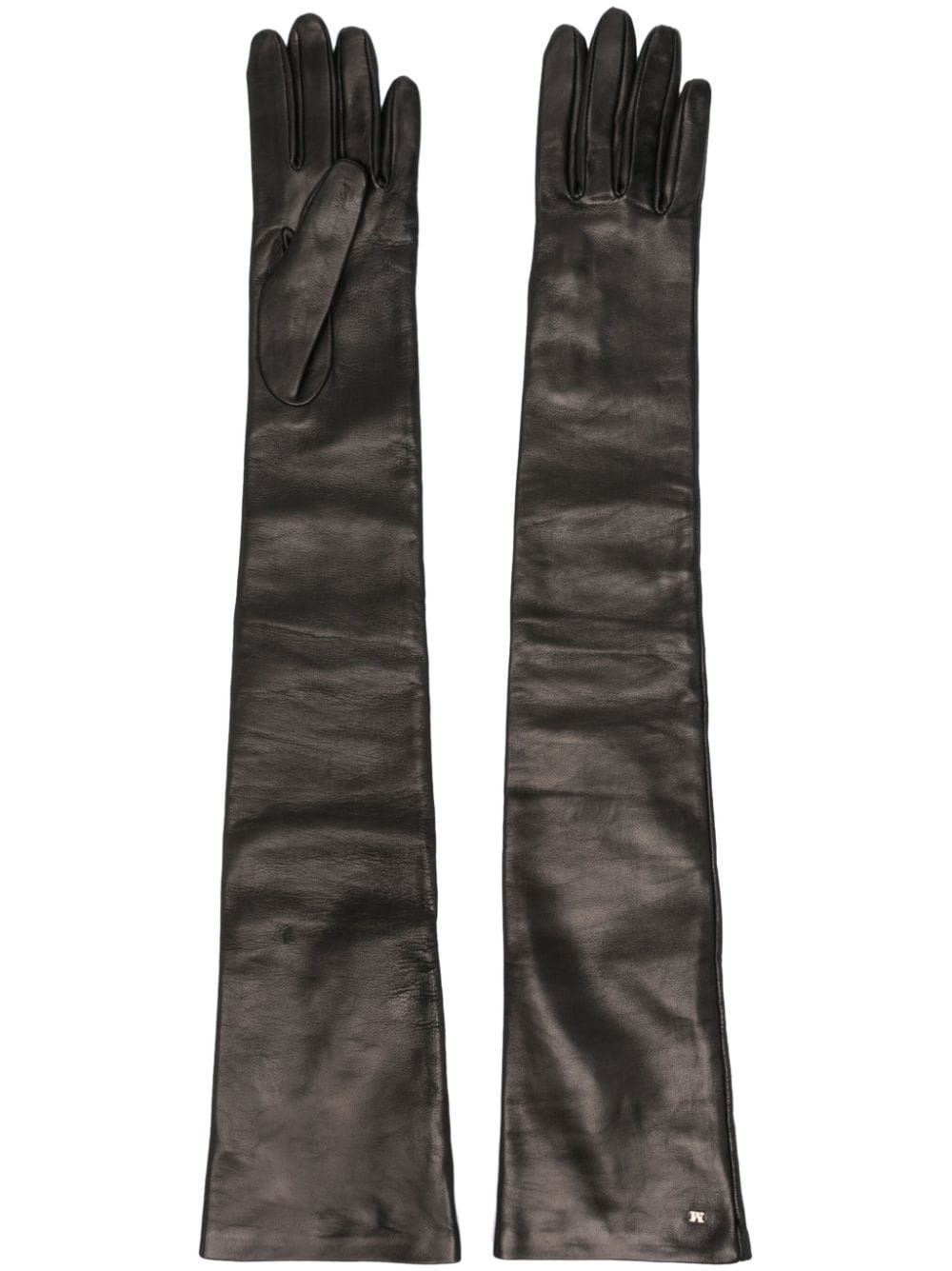 Max Mara elbow-length leather gloves - Black von Max Mara