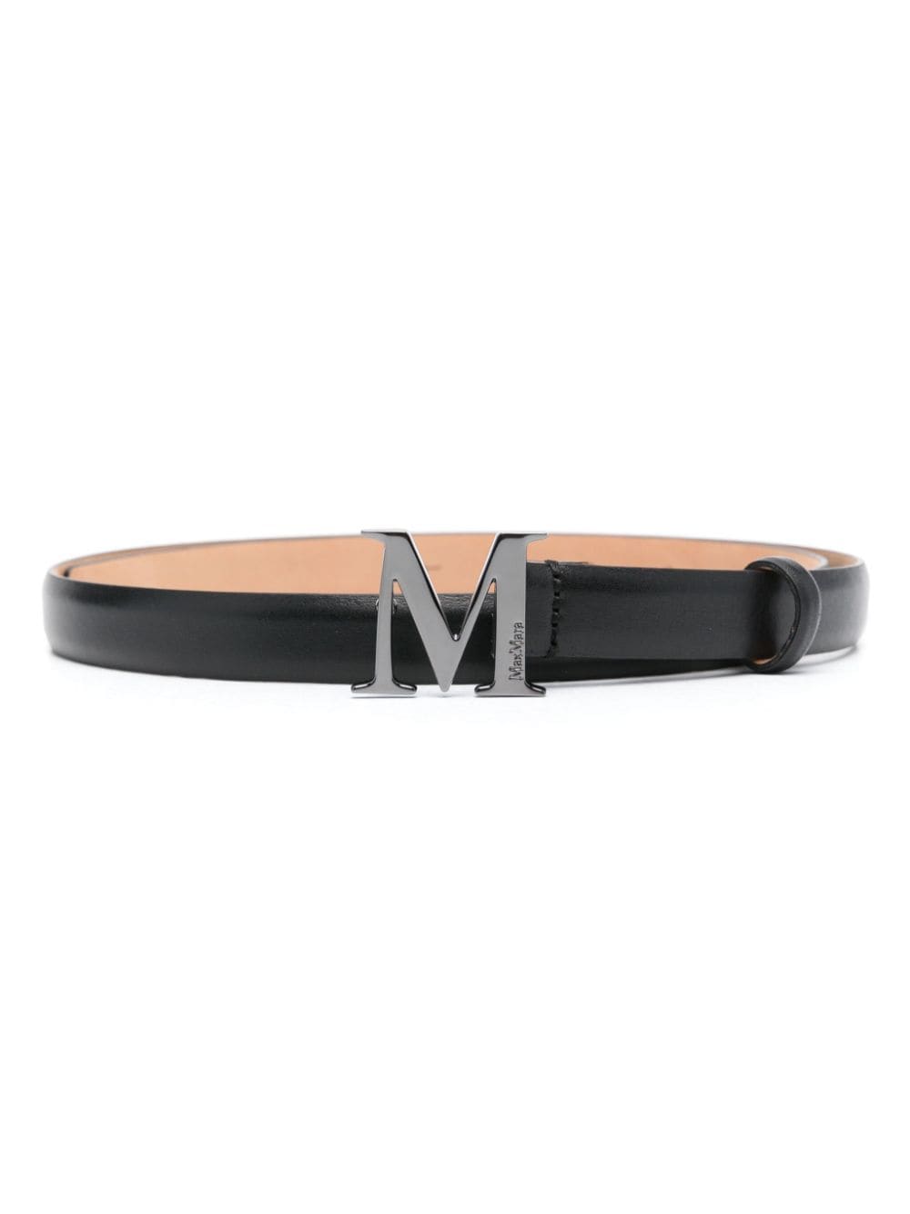 Max Mara logo-buckle leather belt - Black von Max Mara
