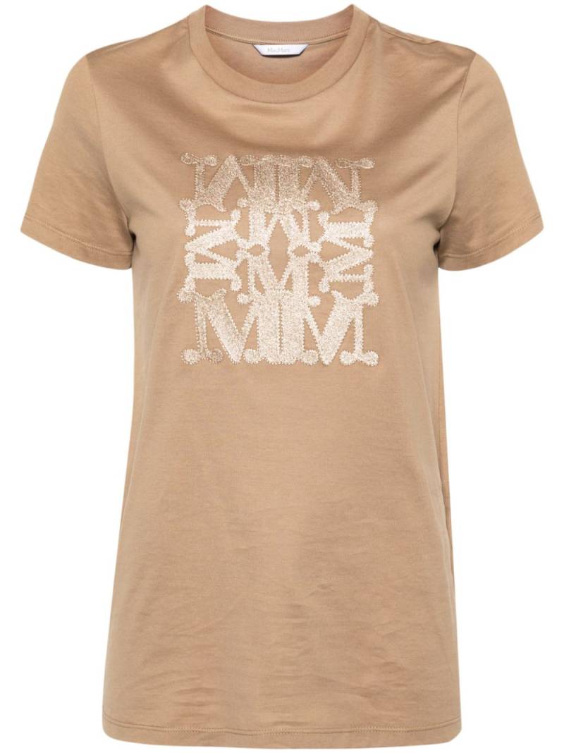 Max Mara logo-embroidered T-shirt - Brown von Max Mara