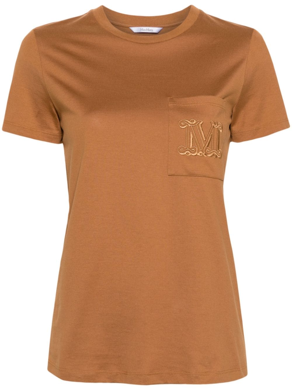 Max Mara logo-embroidered cotton T-shirt - Brown von Max Mara