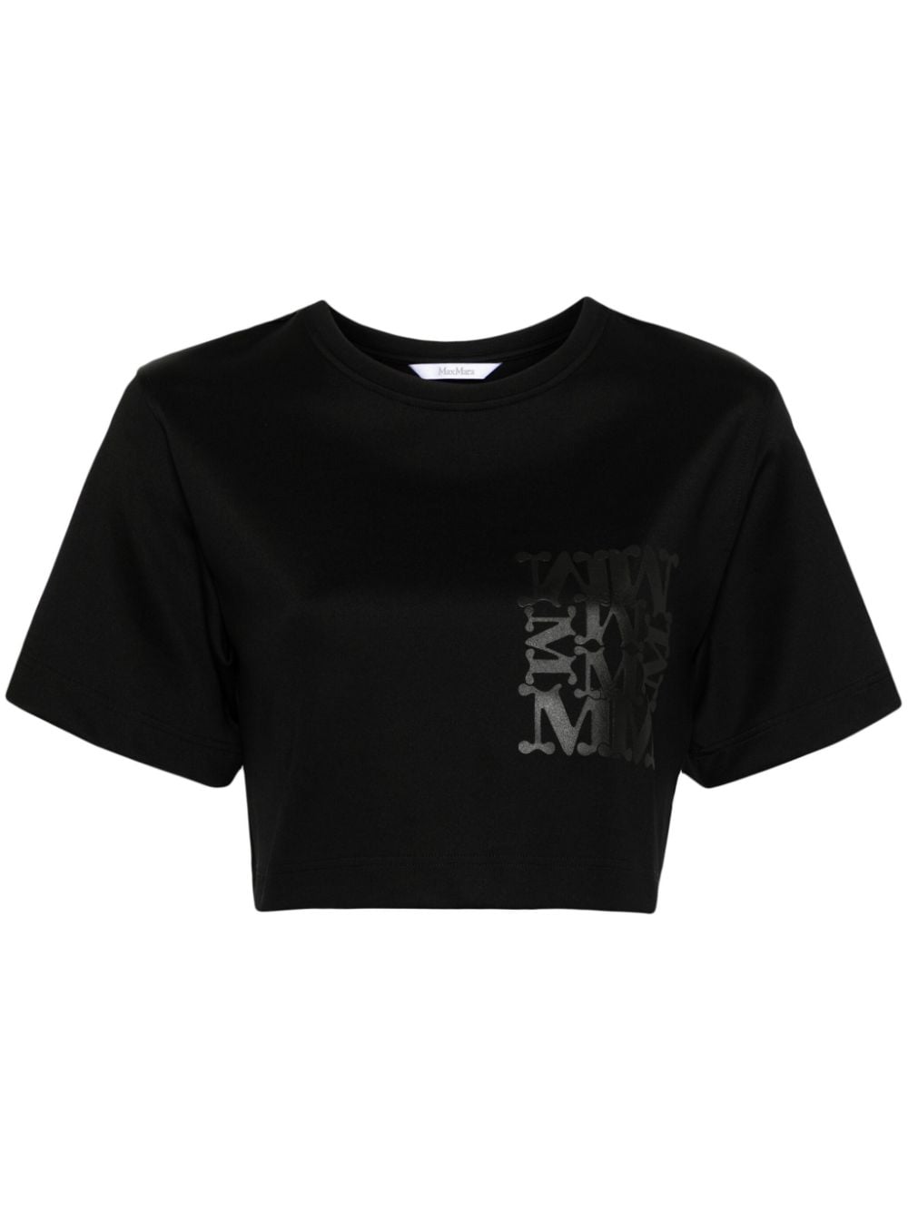 Max Mara logo-print cropped T-shirt - Black von Max Mara