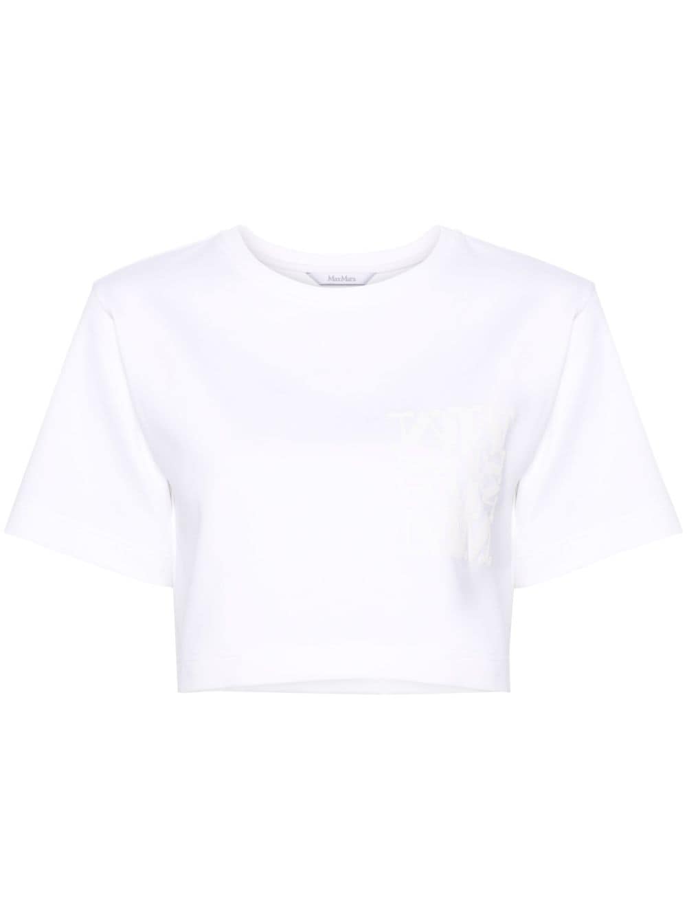 Max Mara logo-print cropped T-shirt - White von Max Mara