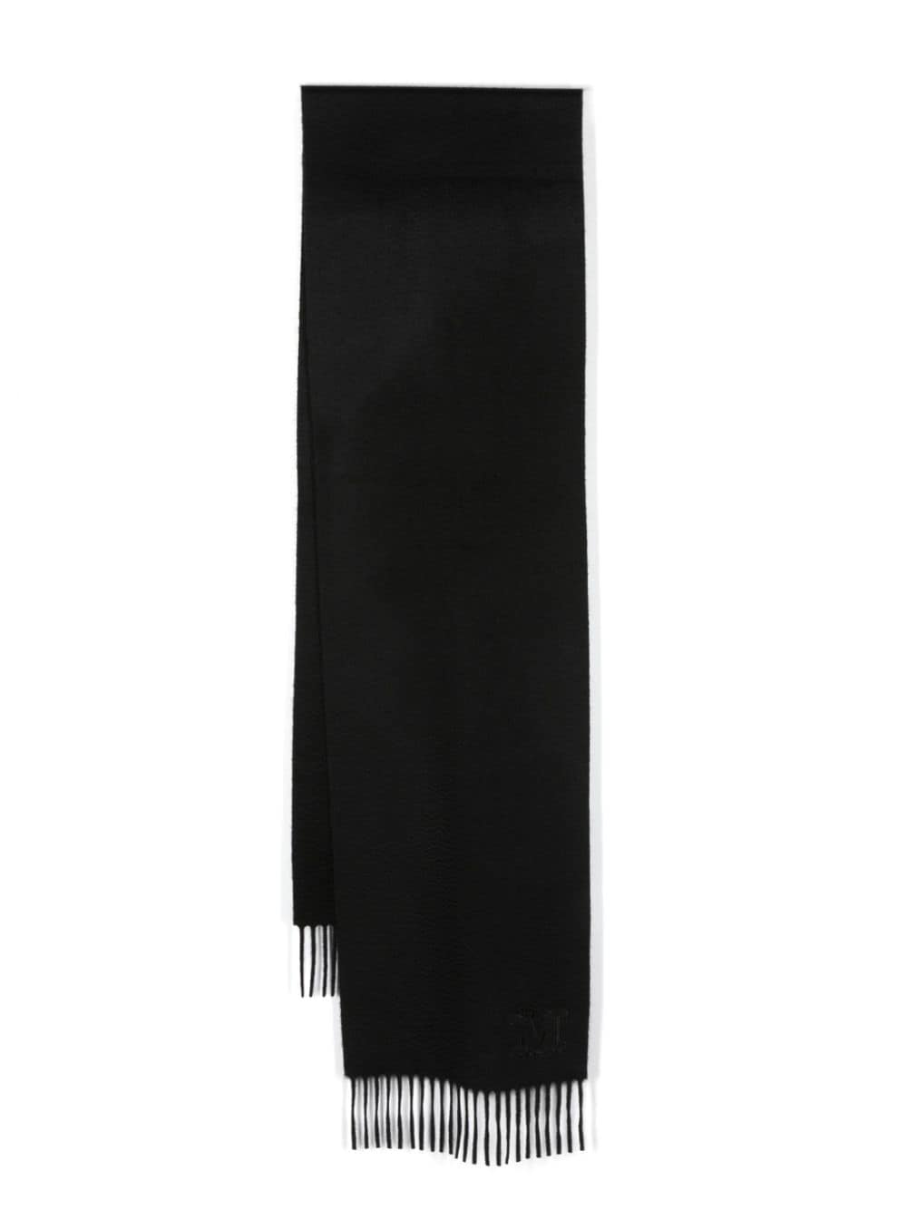 Max Mara monogram fringed-edge cashmere scarf - Black von Max Mara