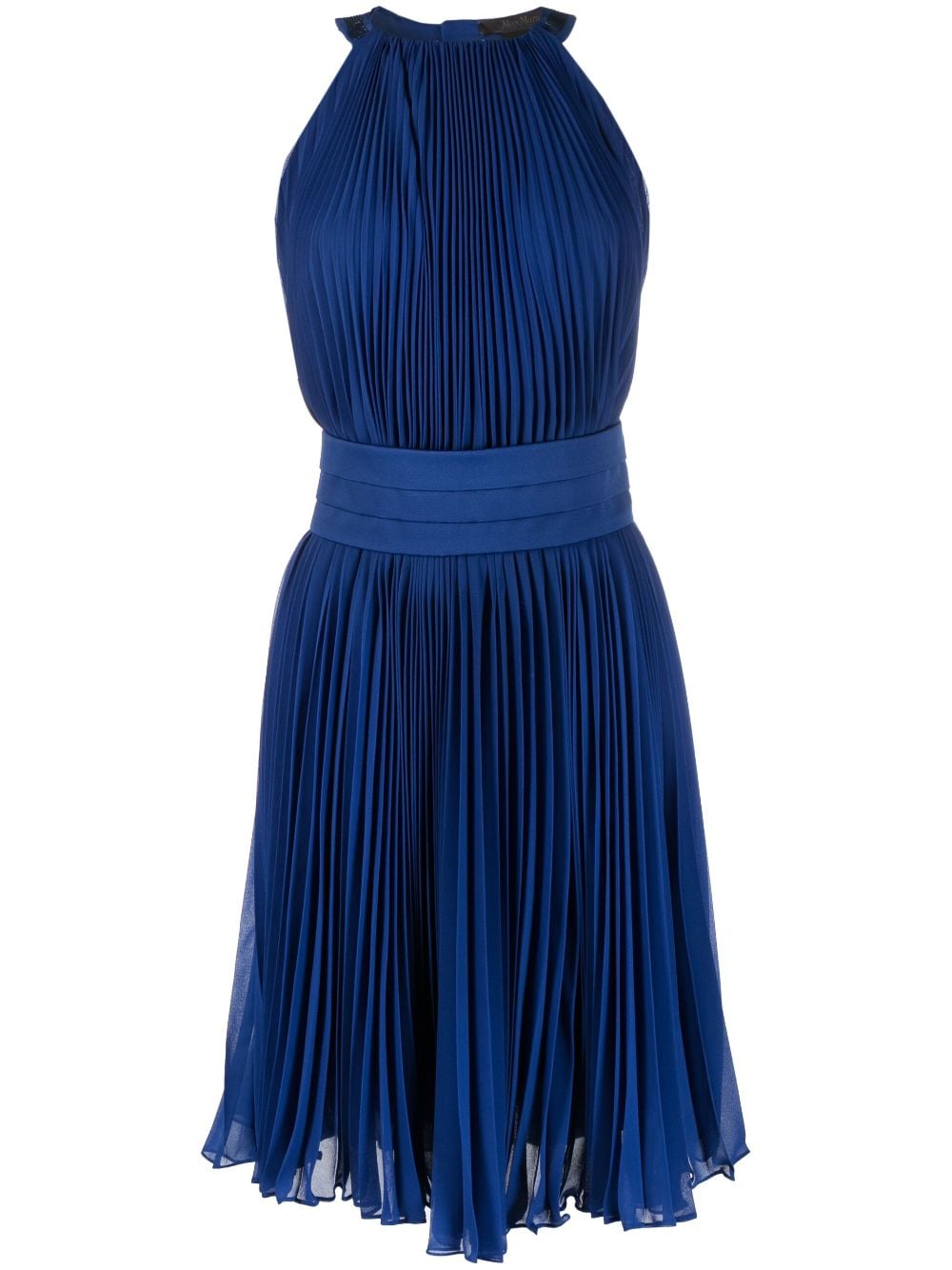 Max Mara rhinestone-embellished pleated dress - Blue von Max Mara