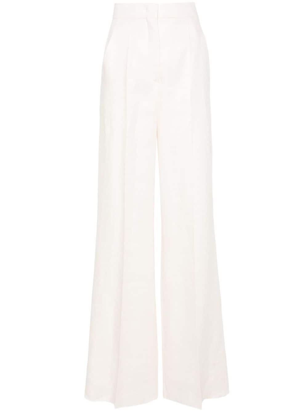 Max Mara wide-leg linen trousers - Neutrals von Max Mara