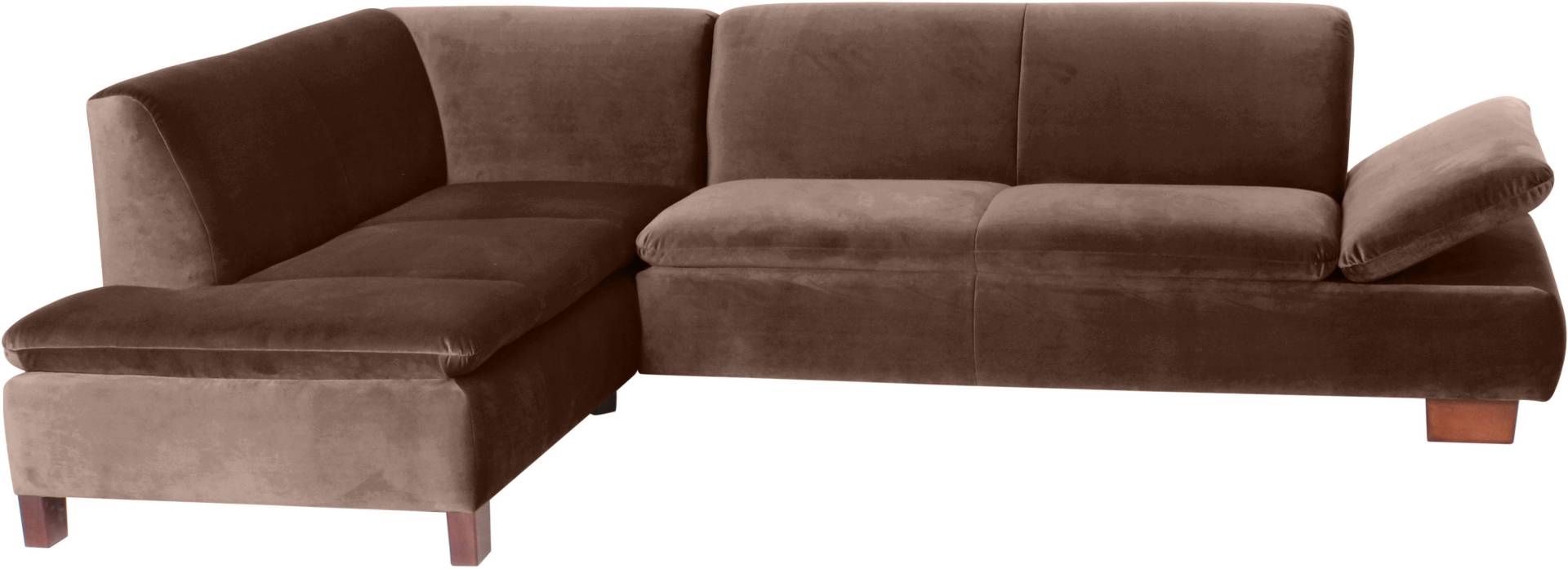 Max Winzer® Ecksofa »Tampere modern, edler Samtvelours Bezug, Mattenoptik im Sitz, bequem«, mit Armlehnverstellung, Ottomane wahlweise rechts oder links, L-Form von Max Winzer®