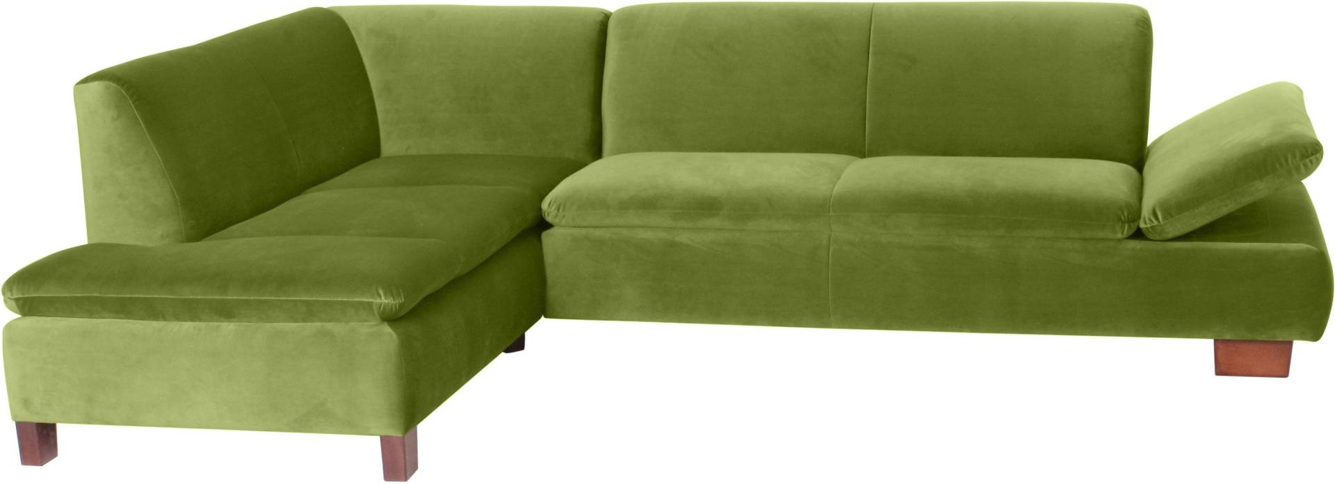 Max Winzer® Ecksofa »Tampere modern, edler Samtvelours Bezug, Mattenoptik im Sitz, bequem«, mit Armlehnverstellung, Ottomane wahlweise rechts oder links, L-Form von Max Winzer®