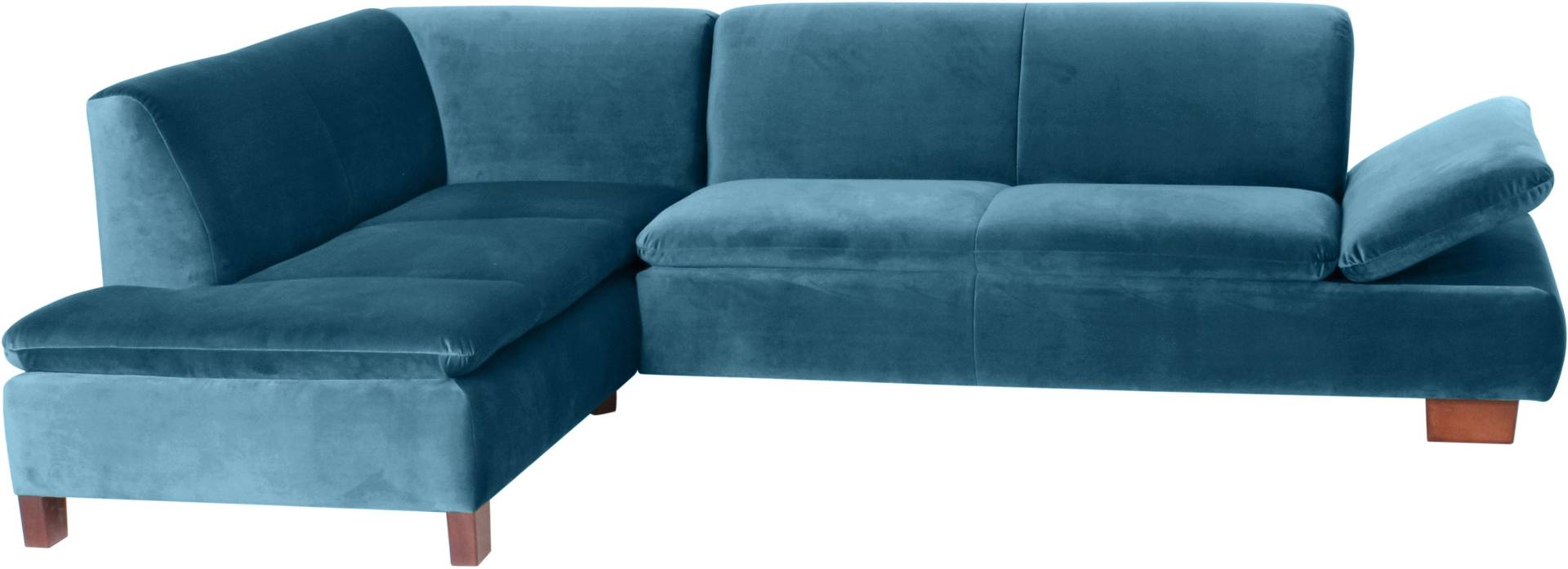 Max Winzer® Ecksofa »Tampere modern, edler Samtvelours Bezug, Mattenoptik im Sitz, bequem«, mit Armlehnverstellung, Ottomane wahlweise rechts oder links, L-Form von Max Winzer®