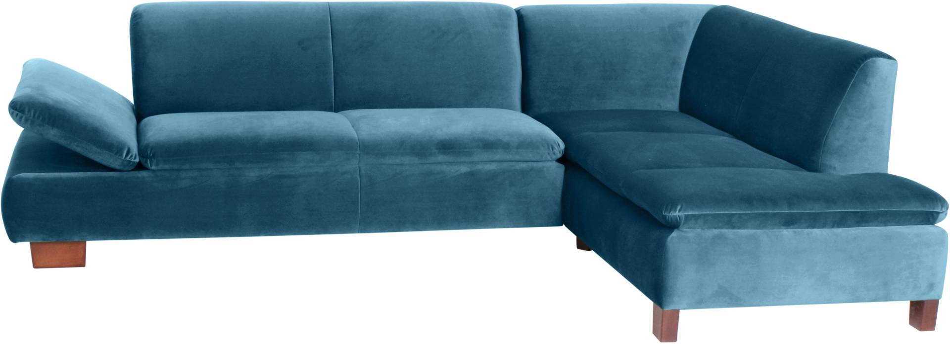 Max Winzer® Ecksofa »Tampere modern, edler Samtvelours Bezug, Mattenoptik im Sitz, bequem«, mit Armlehnverstellung, Ottomane wahlweise rechts oder links, L-Form von Max Winzer®