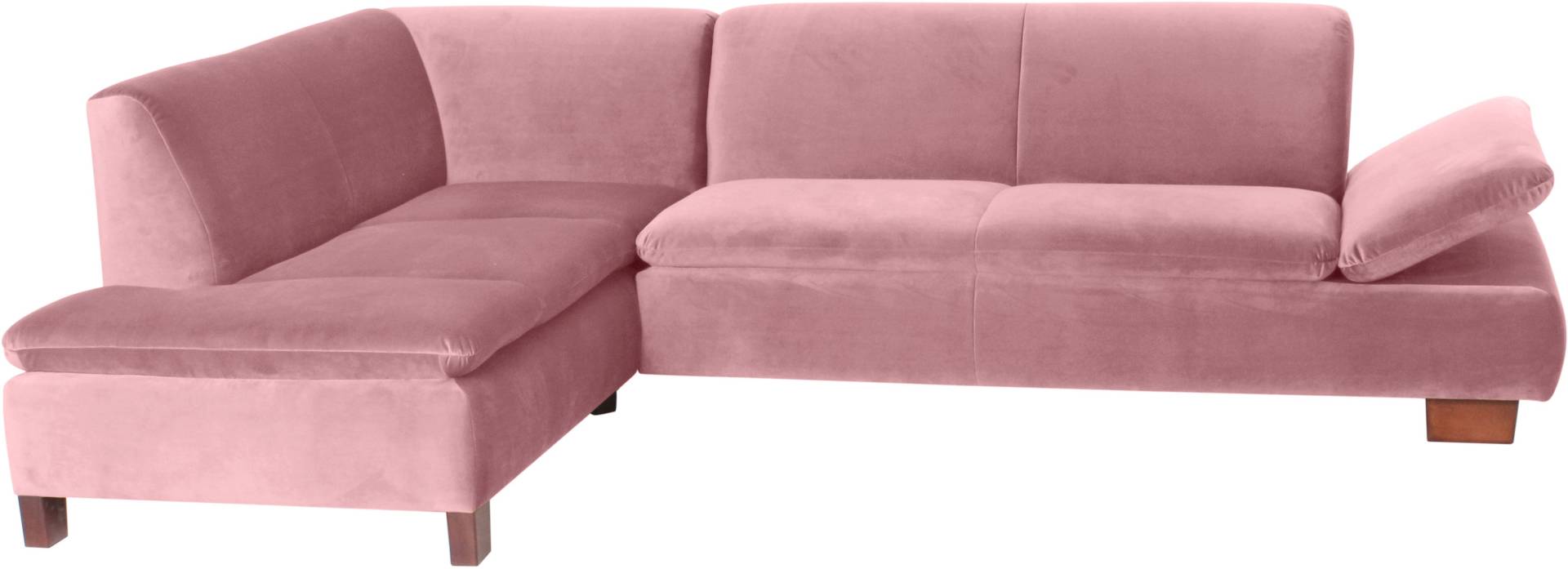 Max Winzer® Ecksofa »Tampere modern, edler Samtvelours Bezug, Mattenoptik im Sitz, bequem«, mit Armlehnverstellung, Ottomane wahlweise rechts oder links, L-Form von Max Winzer®