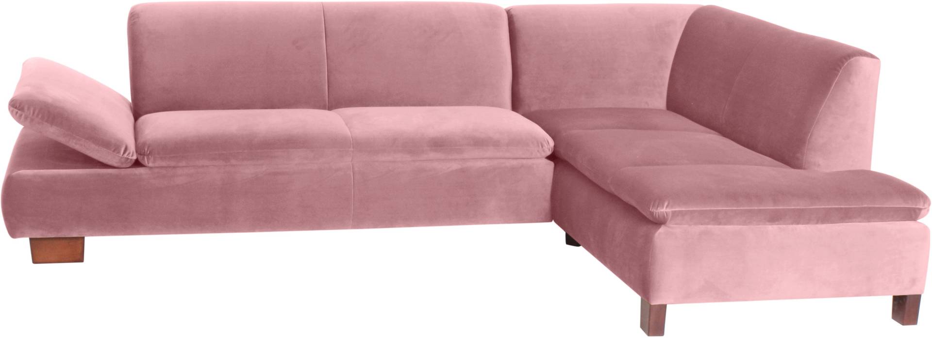 Max Winzer® Ecksofa »Tampere modern, edler Samtvelours Bezug, Mattenoptik im Sitz, bequem«, mit Armlehnverstellung, Ottomane wahlweise rechts oder links, L-Form von Max Winzer®