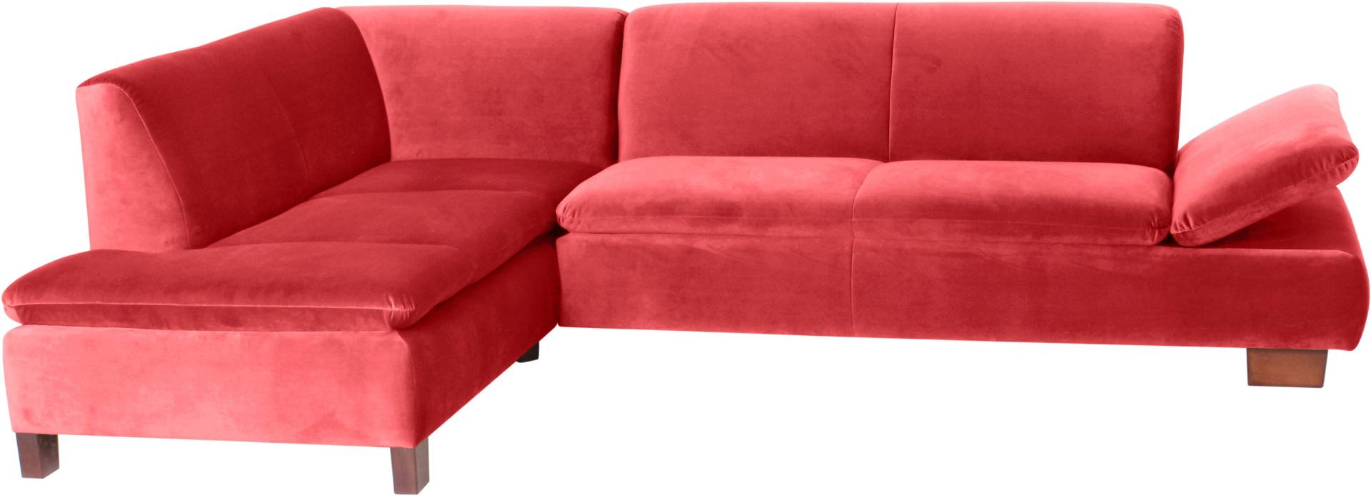 Max Winzer® Ecksofa »Tampere modern, edler Samtvelours Bezug, Mattenoptik im Sitz, bequem«, mit Armlehnverstellung, Ottomane wahlweise rechts oder links, L-Form von Max Winzer®