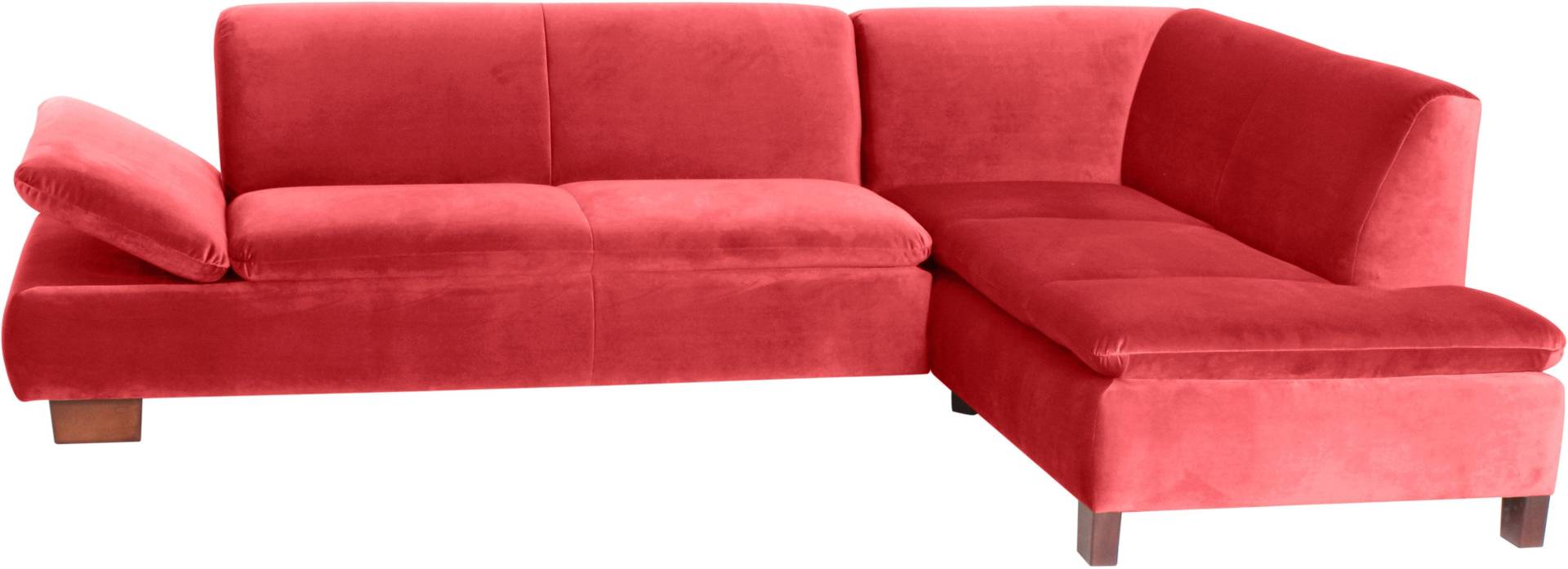 Max Winzer® Ecksofa »Tampere modern, edler Samtvelours Bezug, Mattenoptik im Sitz, bequem«, mit Armlehnverstellung, Ottomane wahlweise rechts oder links, L-Form von Max Winzer®