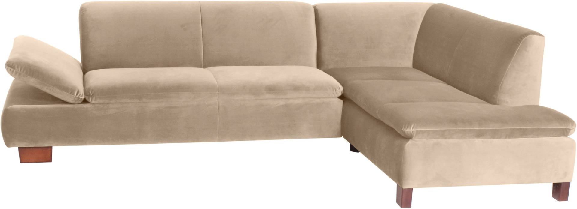 Max Winzer® Ecksofa »Tampere modern, edler Samtvelours Bezug, Mattenoptik im Sitz, bequem«, mit Armlehnverstellung, Ottomane wahlweise rechts oder links, L-Form von Max Winzer®