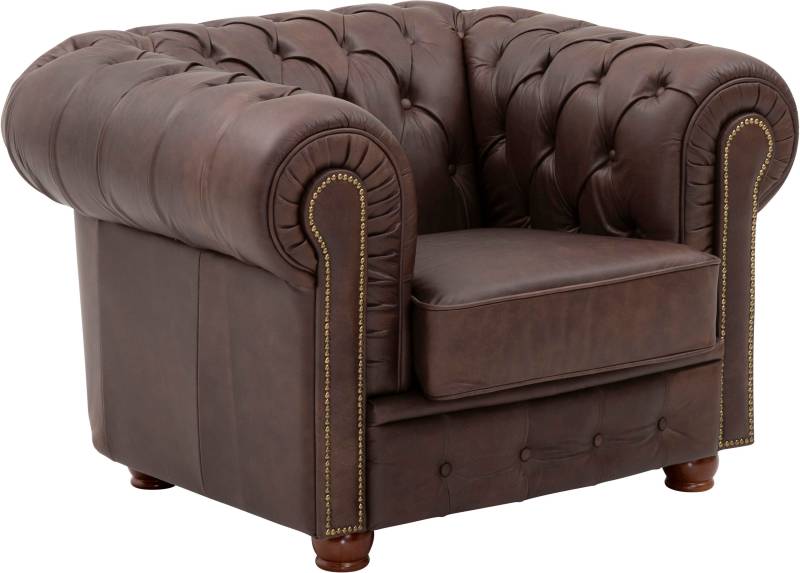 Max Winzer® Sessel »Norwin, Loungesessel, Chesterfield mit Ziernägeln in der Chatose,«, Clubsessel, klassisch, edel, modern und bequem von Max Winzer®