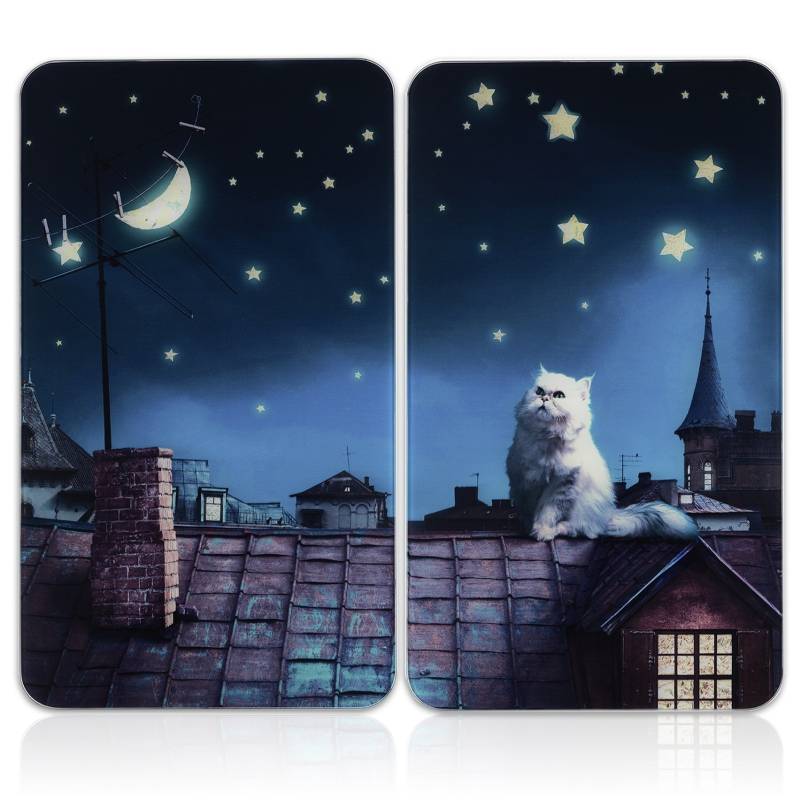 Maximex Herd-Abdeckplatte »Universal Modell Moon Cat«, (Set, 2 tlg.), Herdabdeckung für alle Herdarten, kratzfest, mit rutschfesten Füssen von Maximex