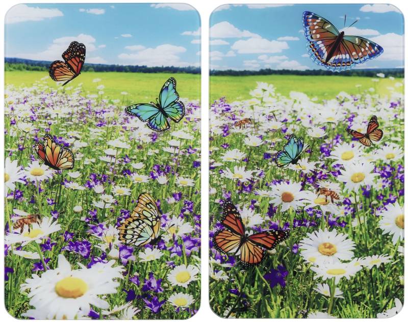 Maximex Herd-Abdeckplatte »Universal Modell Sommerwiese«, (Set, 2 tlg.), Herdabdeckung für alle Herdarten, kratzfest, mit rutschfesten Füssen von Maximex