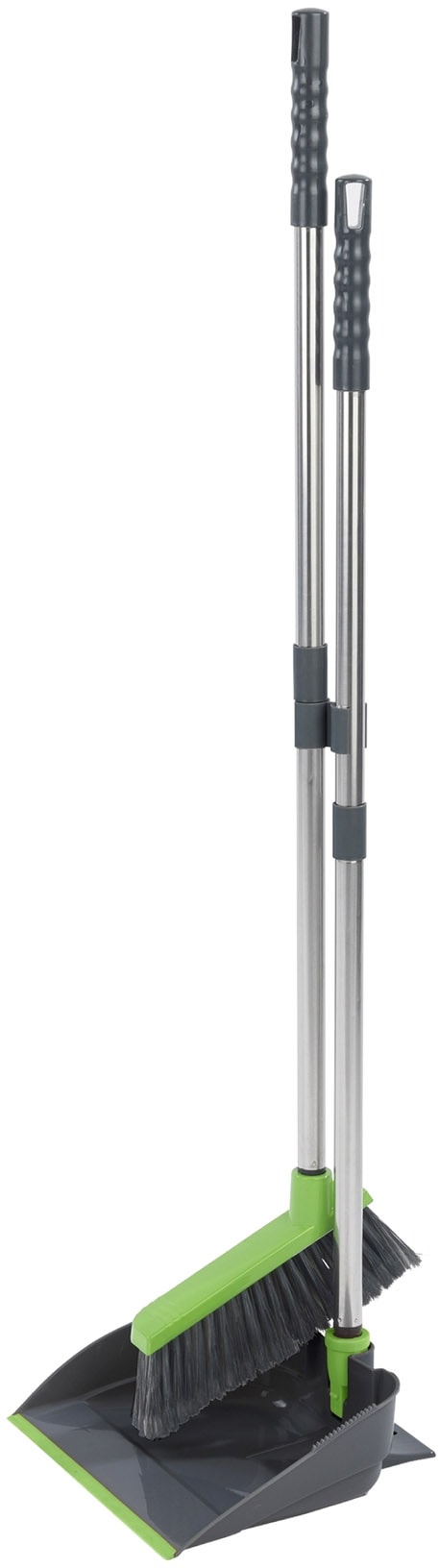 Maximex Kehrgarnitur, Komplett-Set, 2 St., aus Edelstahl, klappbares Handfeger Set mit langem Teleskop-Stiel, rückenschonend von Maximex