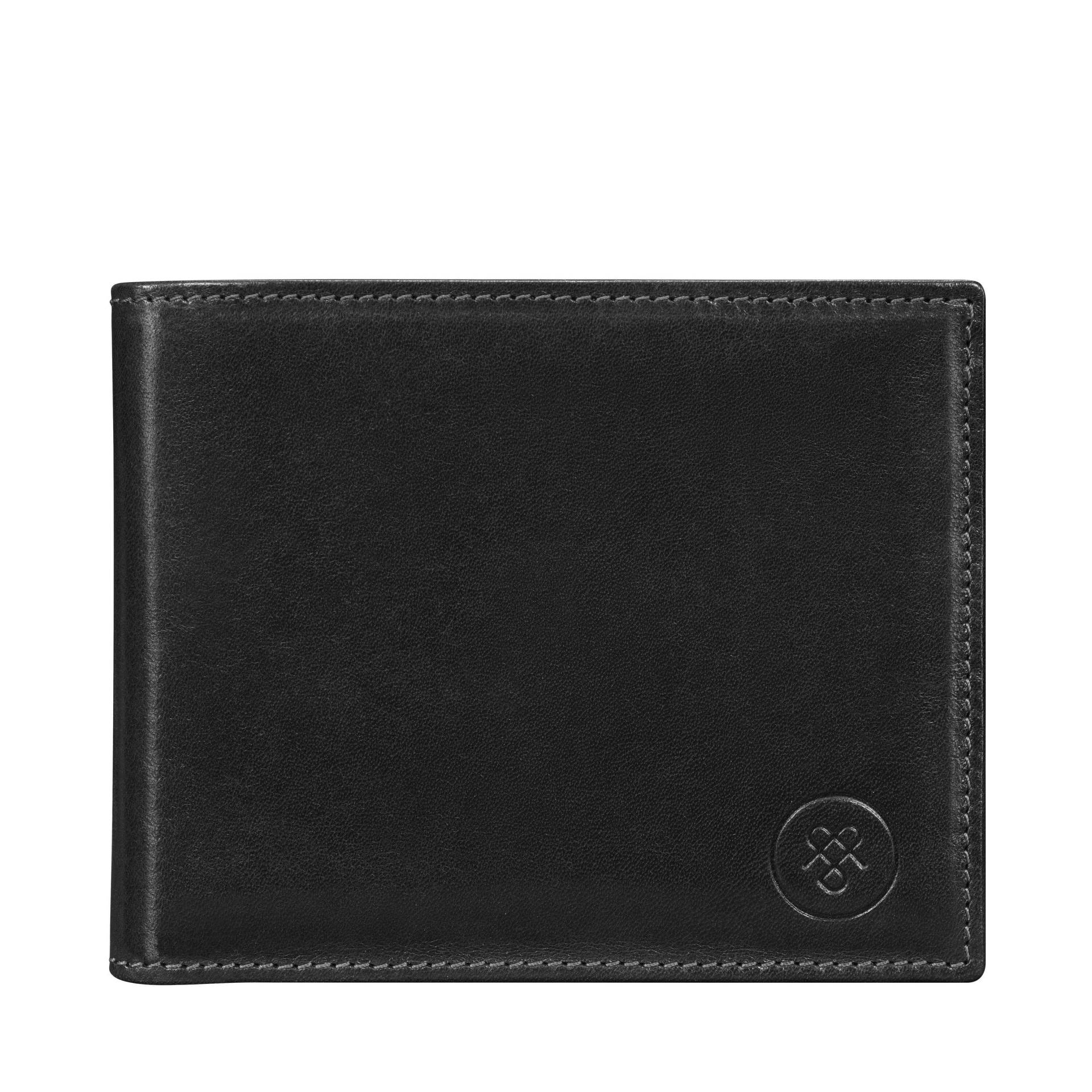 Asti - Leder Trifold Geldbörse Herren Schwarz ONE SIZE von Maxwell Scott