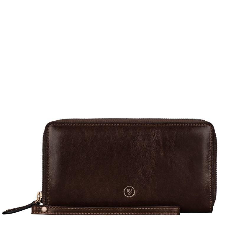 Meleto - Luxus Leder Clutch Damen Kühles Braun ONE SIZE von Maxwell Scott