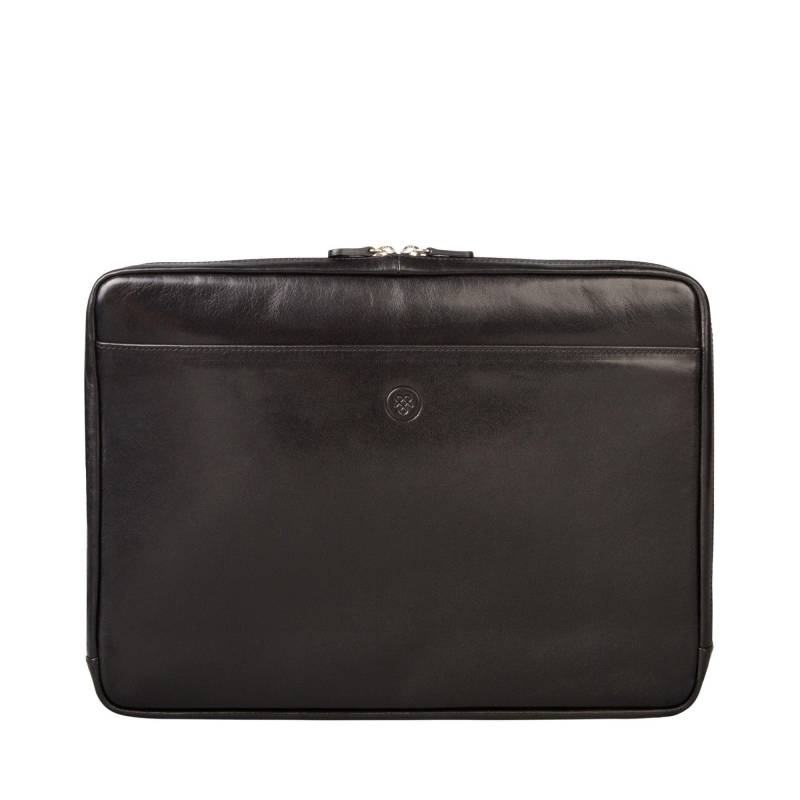 Verzino - 15" Leder Laptophülle Damen Schwarz ONE SIZE von Maxwell Scott