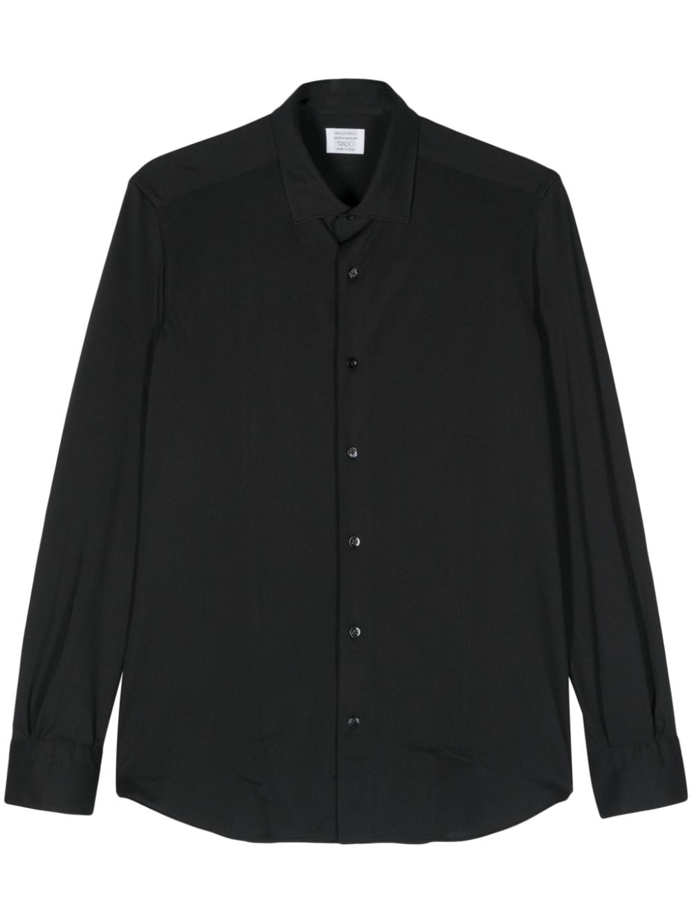Mazzarelli piqué buttoned shirt - Black von Mazzarelli