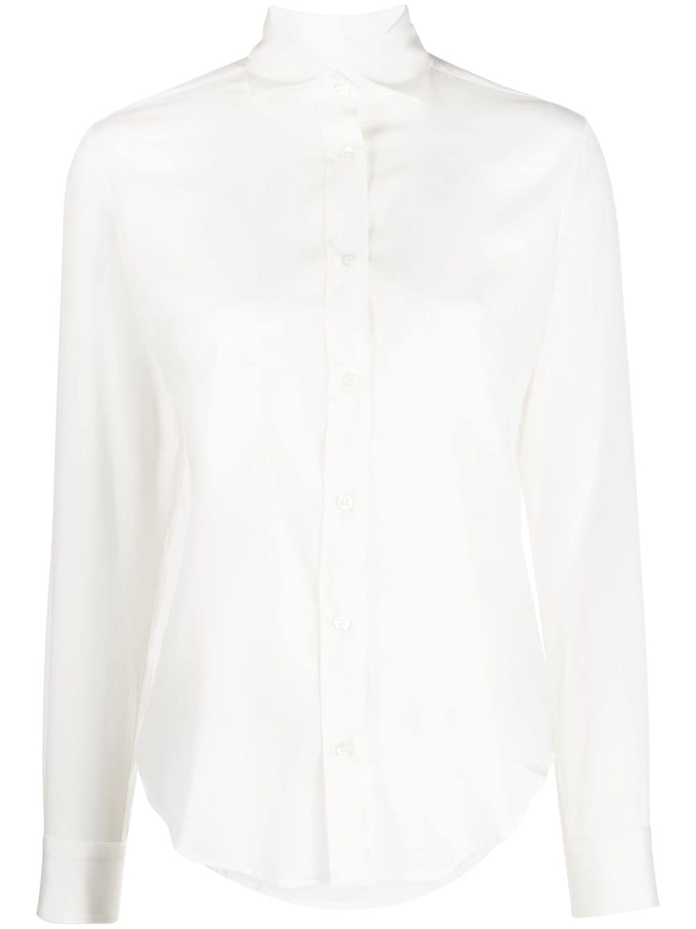 Mazzarelli semi-sheer stretch-silk shirt - White von Mazzarelli