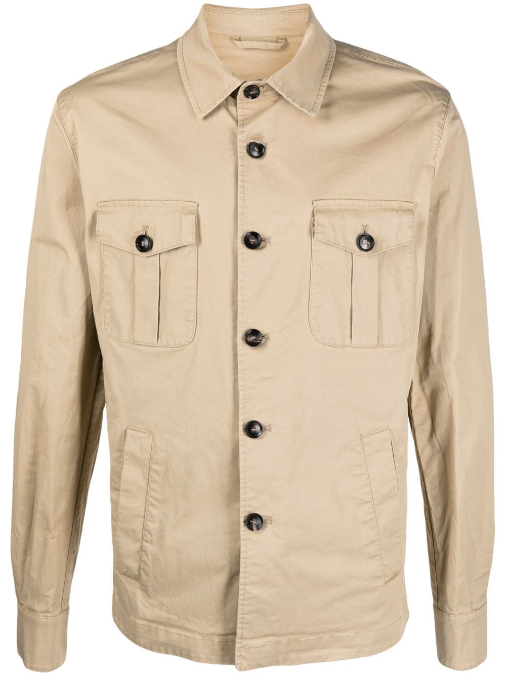 Mazzarelli stretch-cotton shirt jacket - Neutrals von Mazzarelli