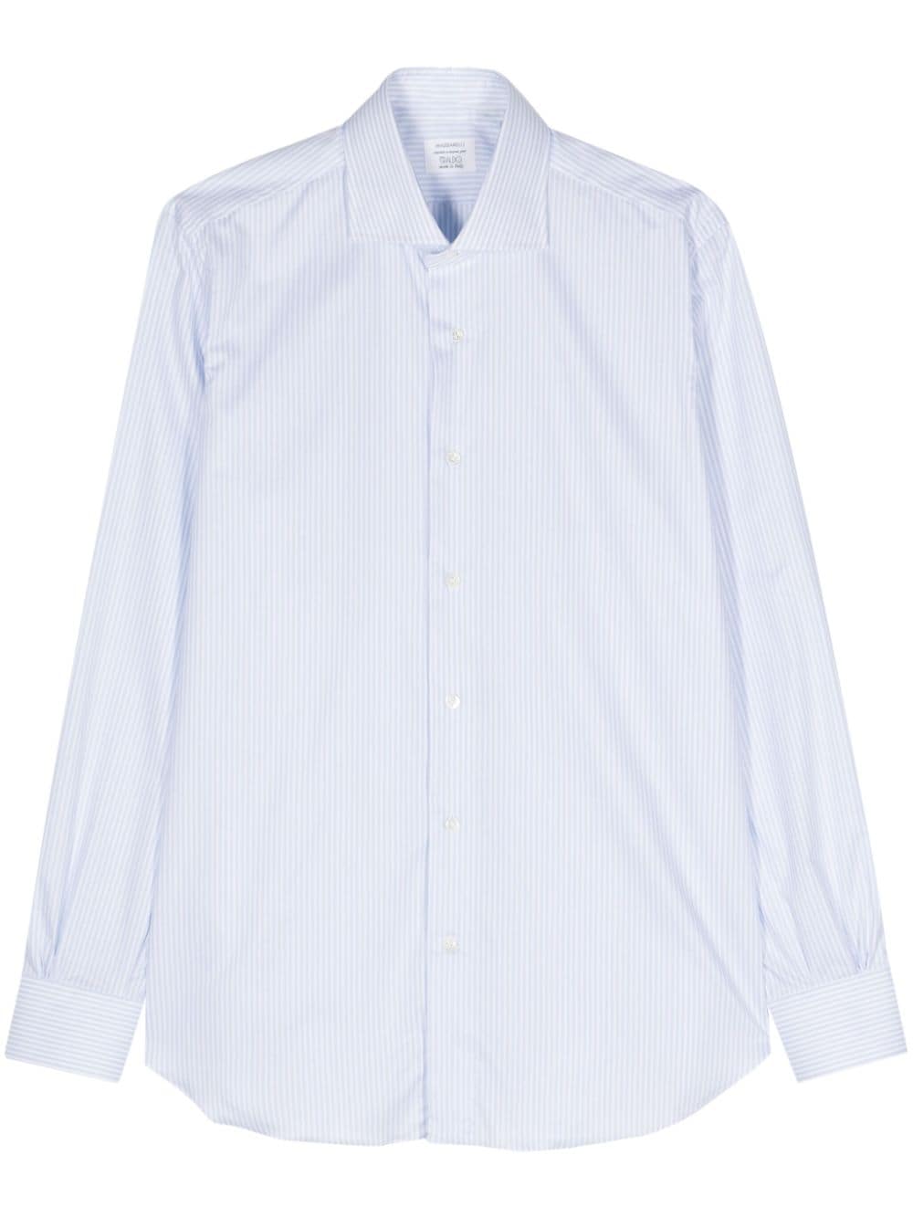 Mazzarelli striped cotton shirt - Blue von Mazzarelli