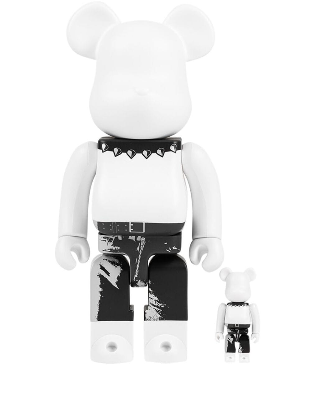 MEDICOM TOY x Andy Warhol The Rolling Stones (Sticky Fingers) BE@RBRICK 100% and 400% figure set - Black von MEDICOM TOY