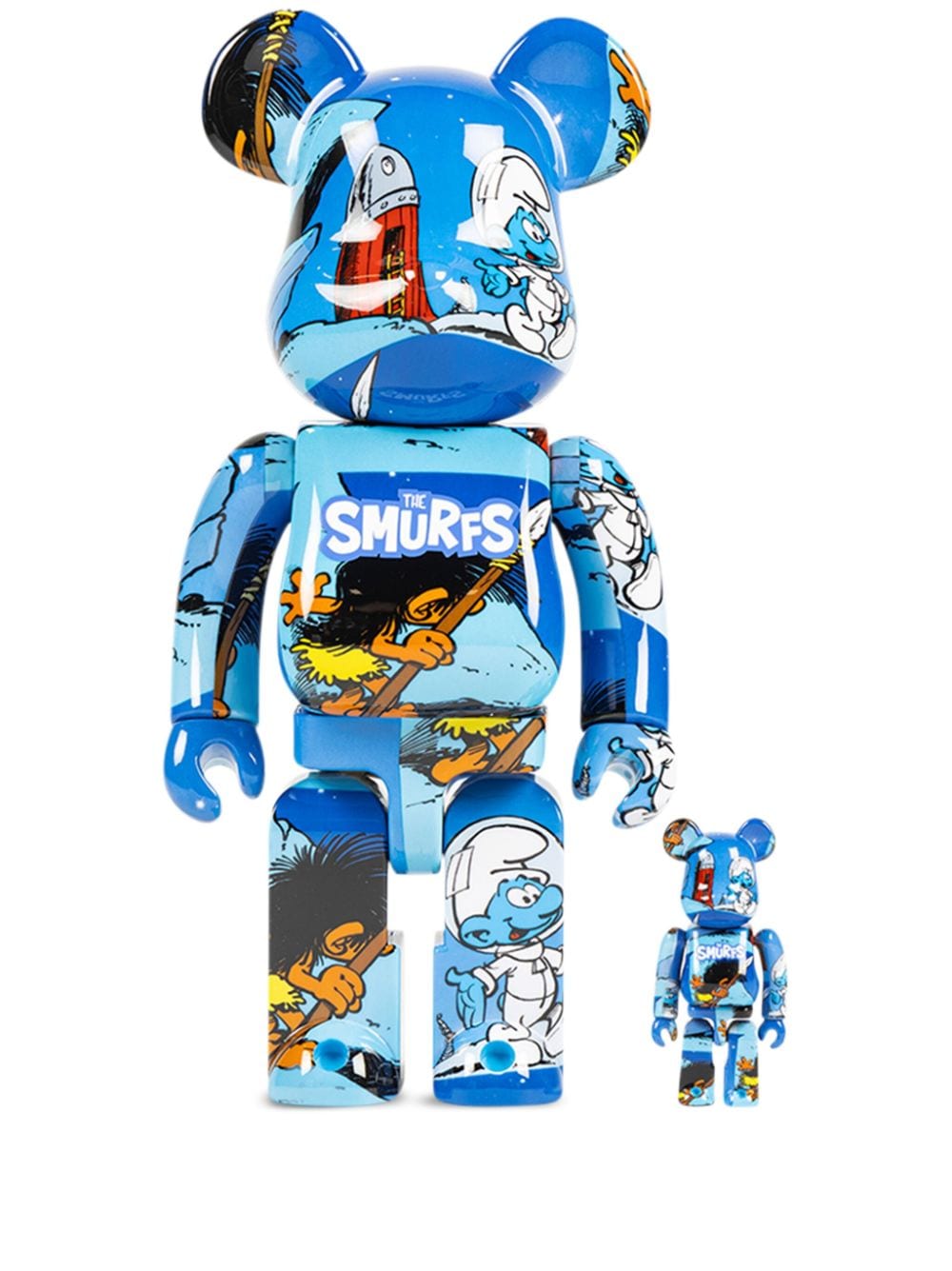MEDICOM TOY x The Smurfs (The Astrosmurf) BE@RBRICK 100% and 400% figure set - Blue von MEDICOM TOY