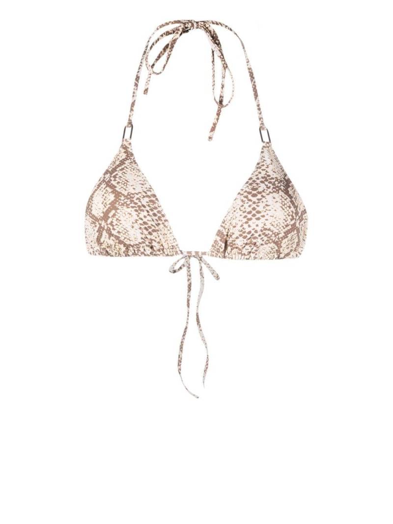 Melissa Odabash Cancun snakeskin-print bikini top - Neutrals von Melissa Odabash