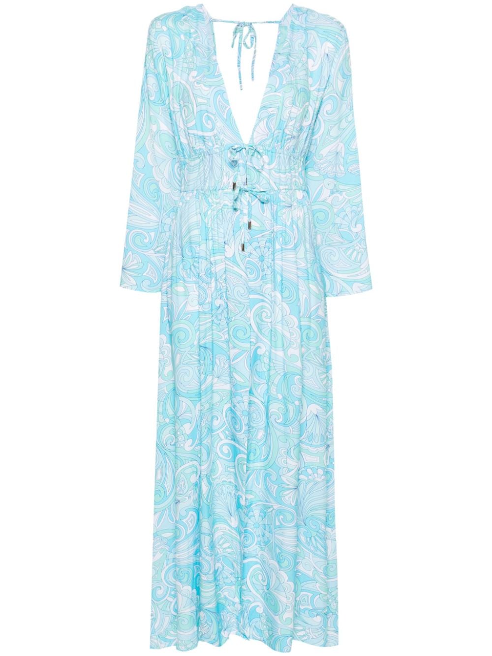 Melissa Odabash Farrah graphic-print maxi kaftan - Blue von Melissa Odabash