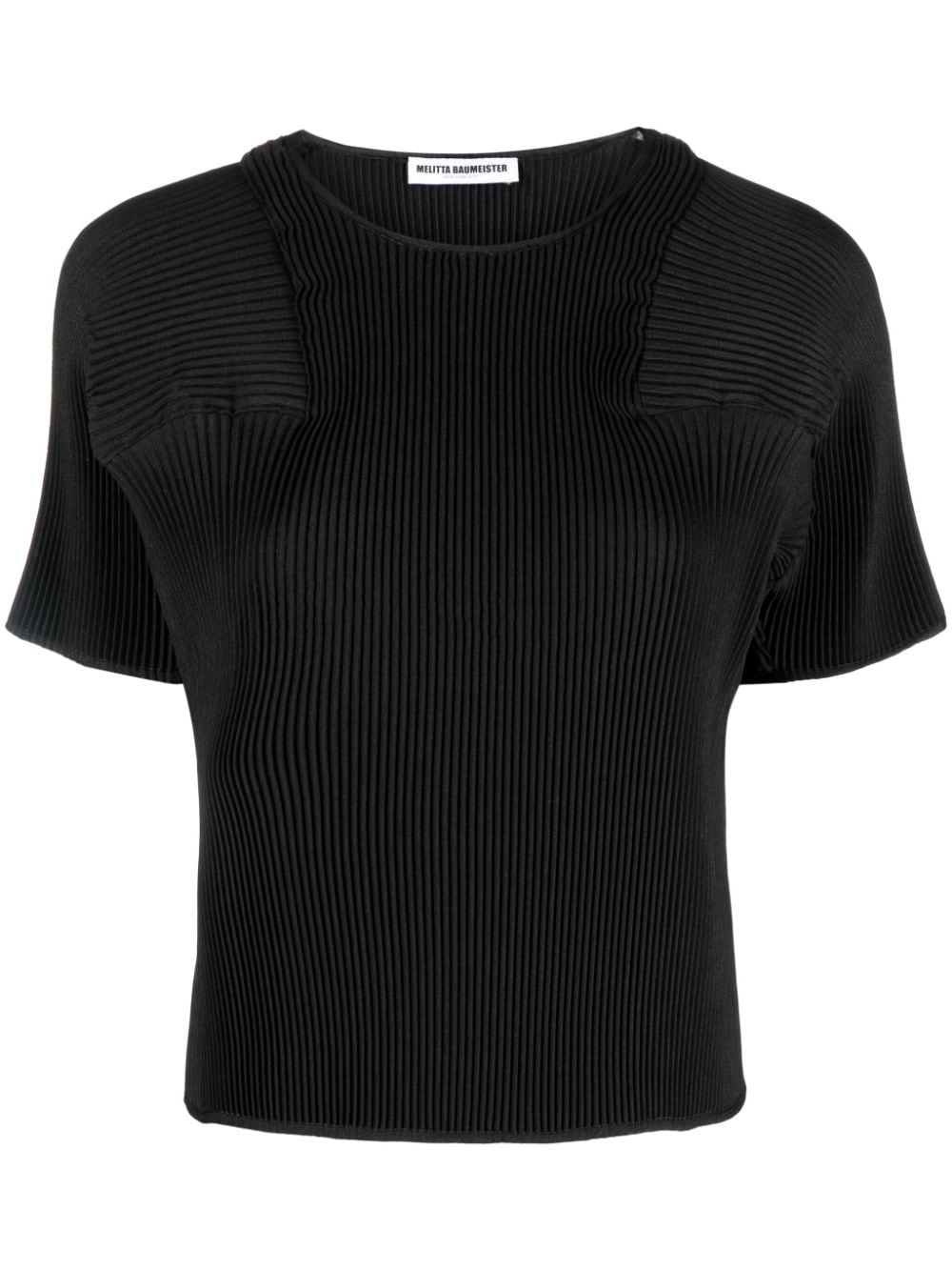 Melitta Baumeister fully-pleated short-sleeve top - Black von Melitta Baumeister