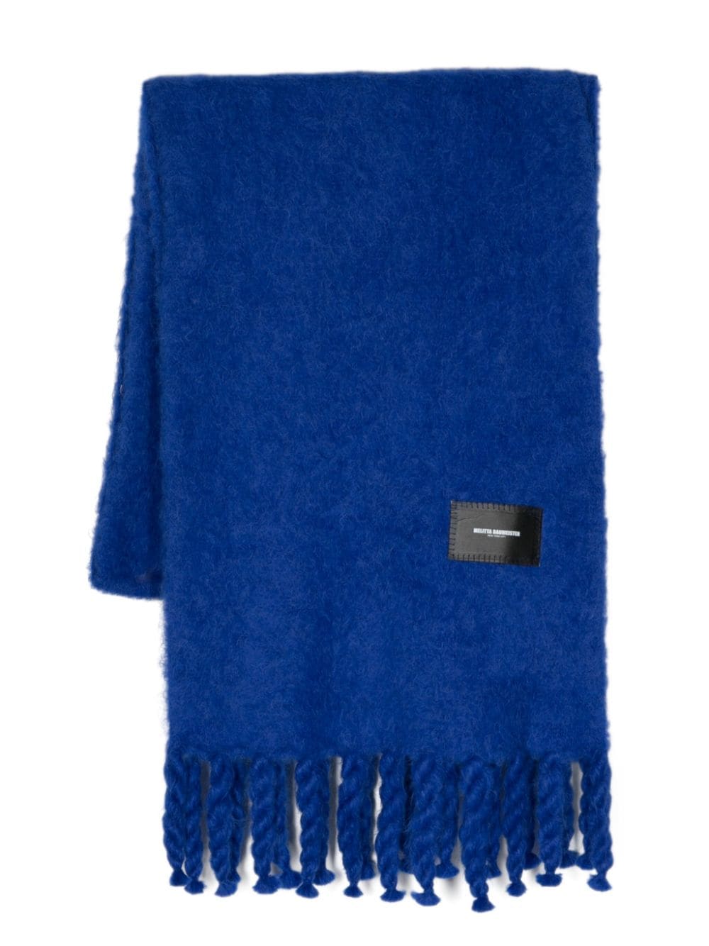 Melitta Baumeister logo-patch alpaca-blend scarf - Blue von Melitta Baumeister