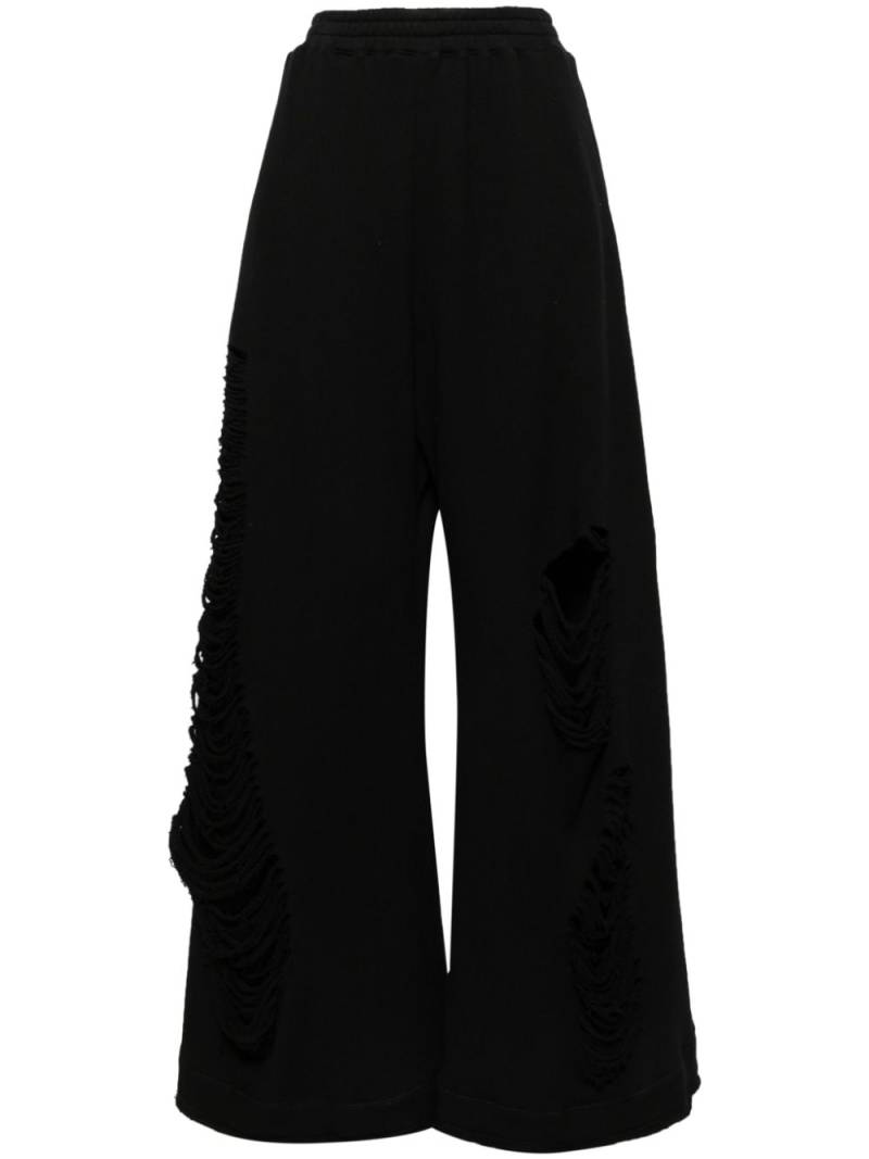 Melitta Baumeister ripped cotton track pants - Black von Melitta Baumeister