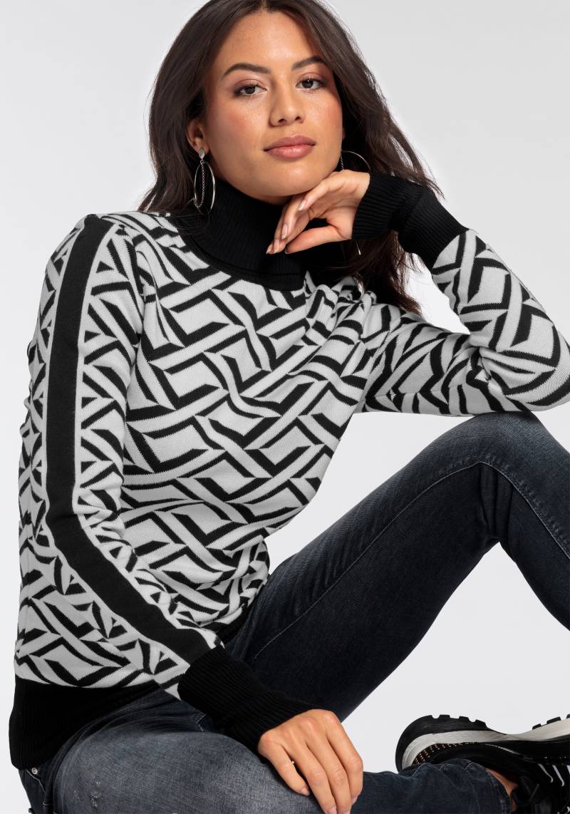 Melrose Rollkragenpullover, mit Jacquard-Muster von Melrose