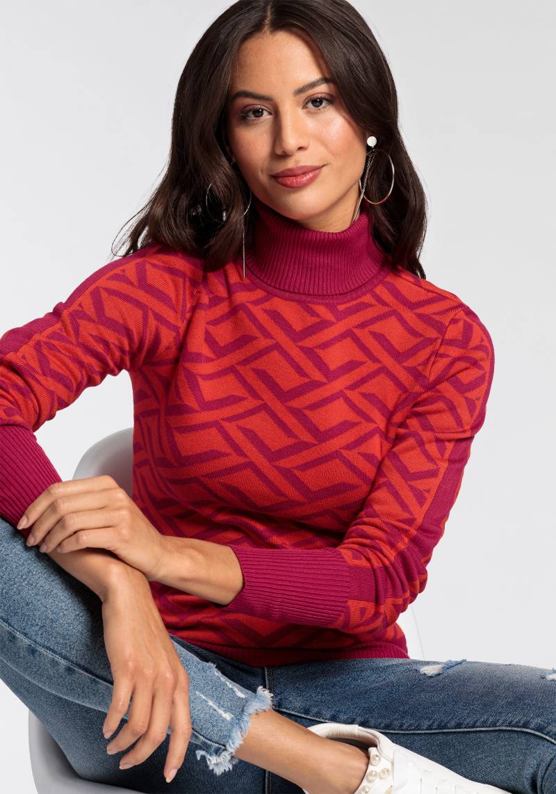 Melrose Rollkragenpullover, mit Jacquard-Muster von Melrose