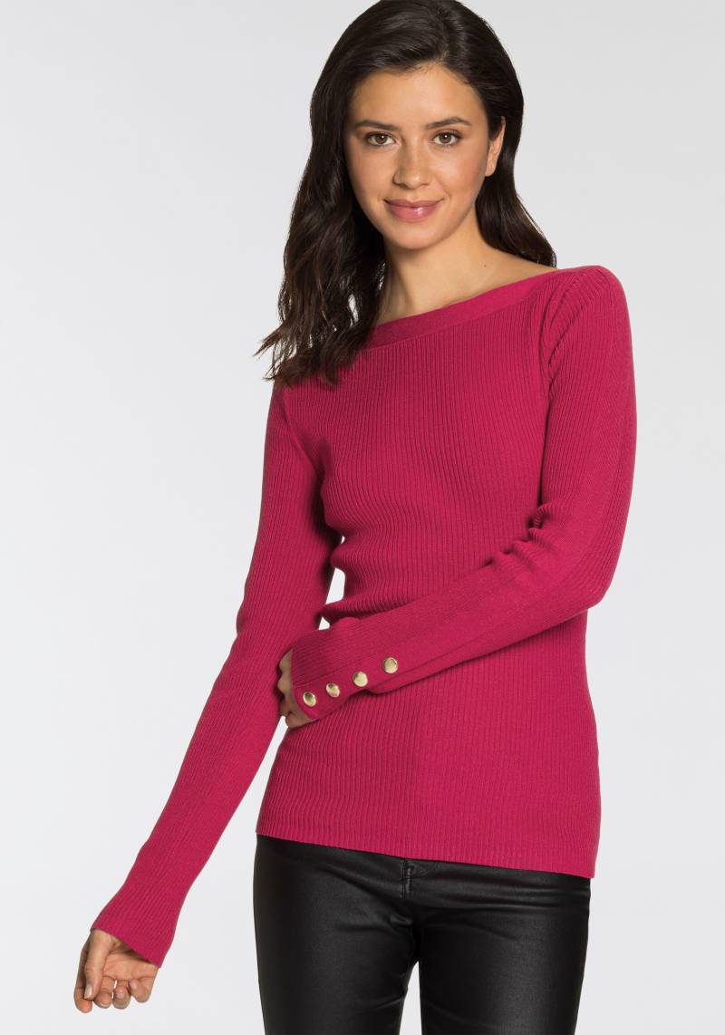 Melrose Strickpullover, aus Rippqualität mit Knöpfen von Melrose